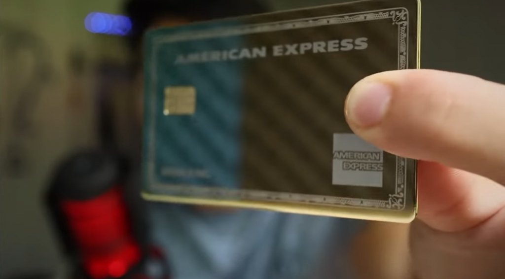 close up American Express Gold Card 