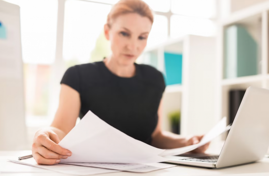 preparing financial report
