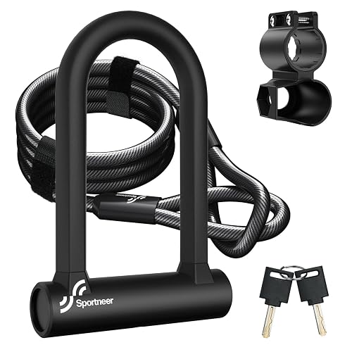 Sportneer U-Lock with 5 ft Cable