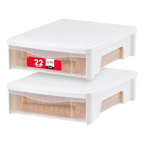 IRIS USA 22 Qt Under Bed Drawer 2-Pack
