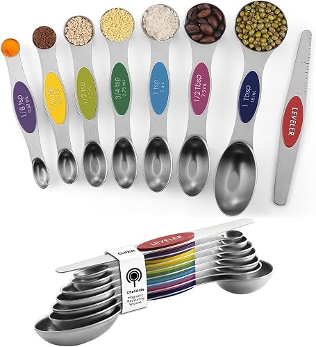 ChefAide 8-Piece Magnetic Measuring Spoons