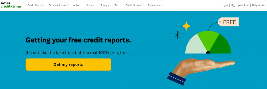 Free credit report web site credit karma screenshot