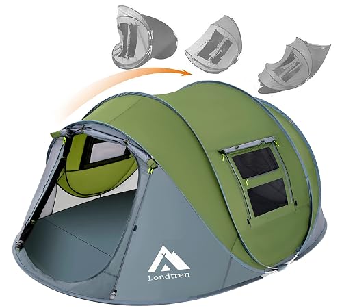 4 Person Easy Pop Up Tent, Automatic Setup, 2 Doors