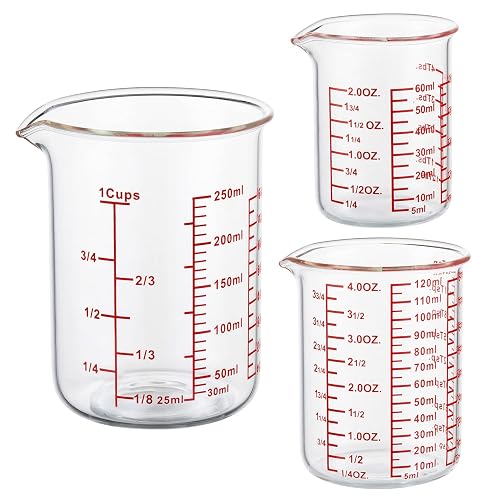Ackers 3-Piece Small Glass Measuring Cups