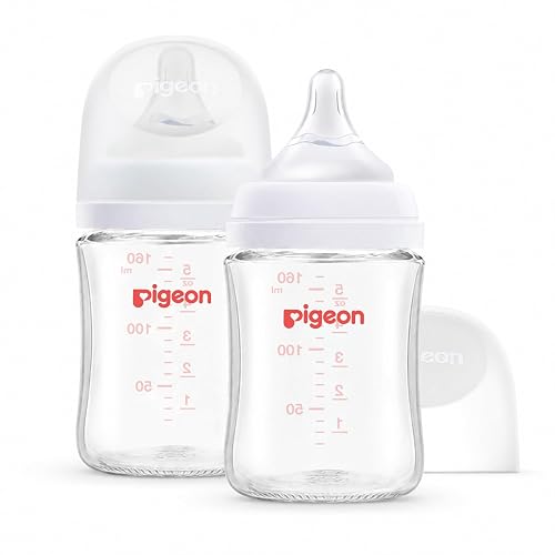 Pigeon Glass Baby Bottles Wide Neck, 5.4 oz, 2-Pack