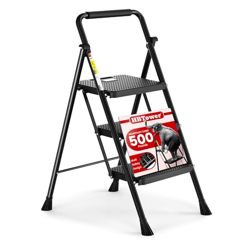 HBTower Folding Step Ladder with Wide Pedal
