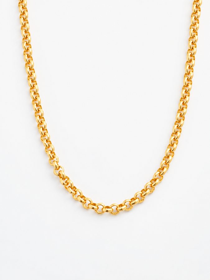 7879 rolo chain 24K gold necklace