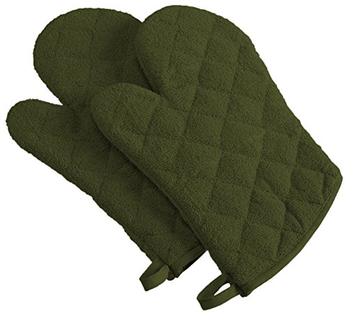 DII Basic Terry Cotton Quilted Oven Mitt 2-Piece