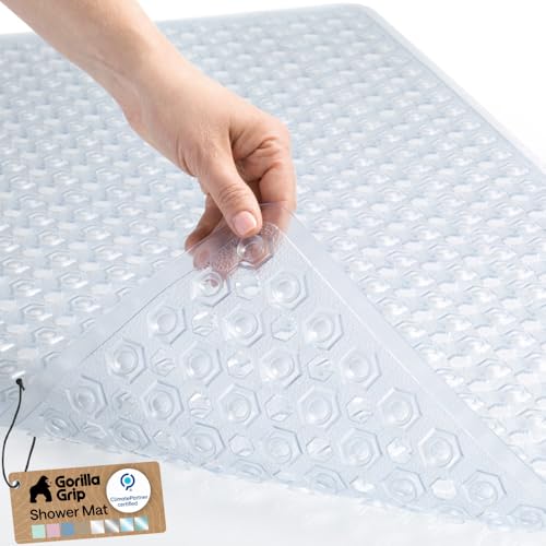 GORILLA GRIP Clear Tub Mat, 35x16
