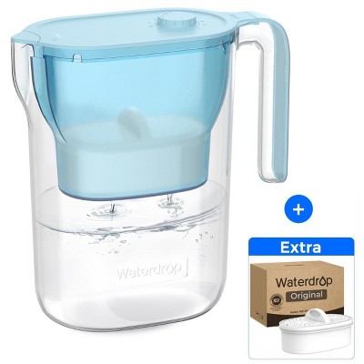 Waterdrop PT-05B-L Water Filter Pitcher, 7-Cup, with 1+1 Filters
