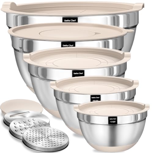 Umite Chef 8-Piece Nesting Mixing Bowls with Lids