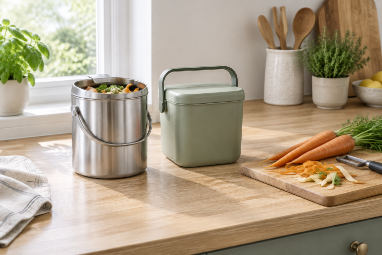 Countertop Compost Bins: Capacity, Cleaning, Filters, and Cabinet Fit