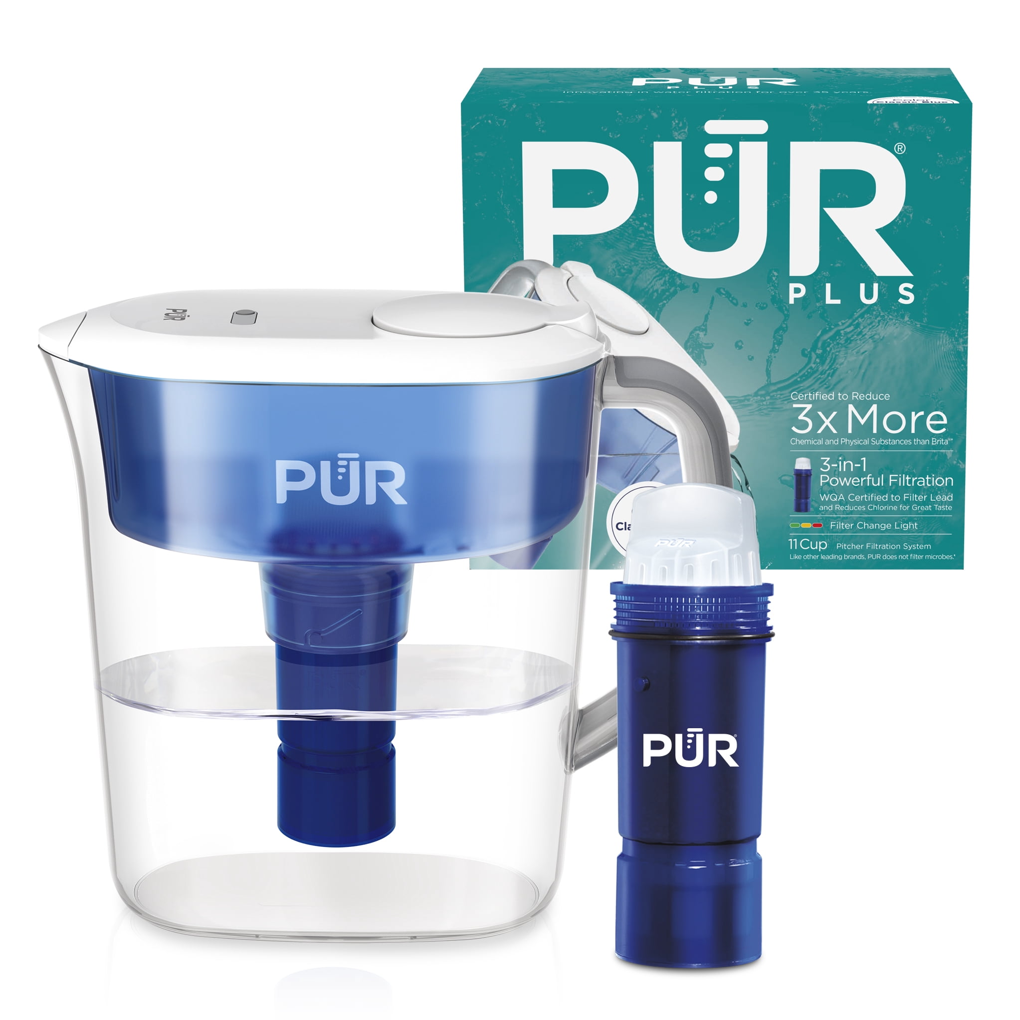 PUR PLUS 11 Cup Water Pitcher with Lead Reducing Filter