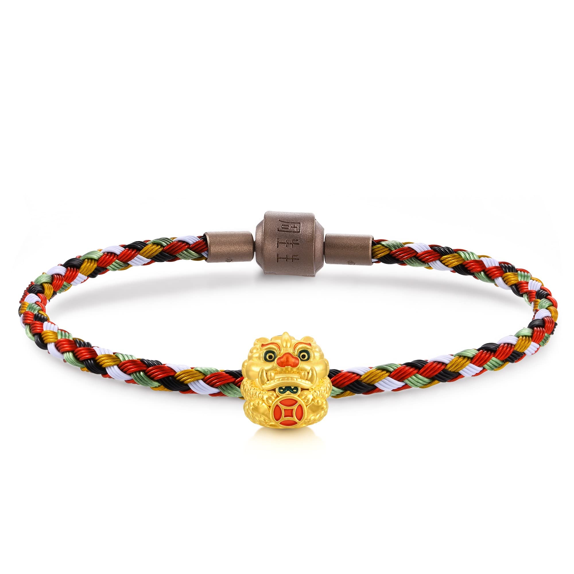 CHOW SANG SANG 999 24K Gold Charme Cultural Pixiu Mini Charm Bracelet for Women 92624C (Gold, 17 CM)