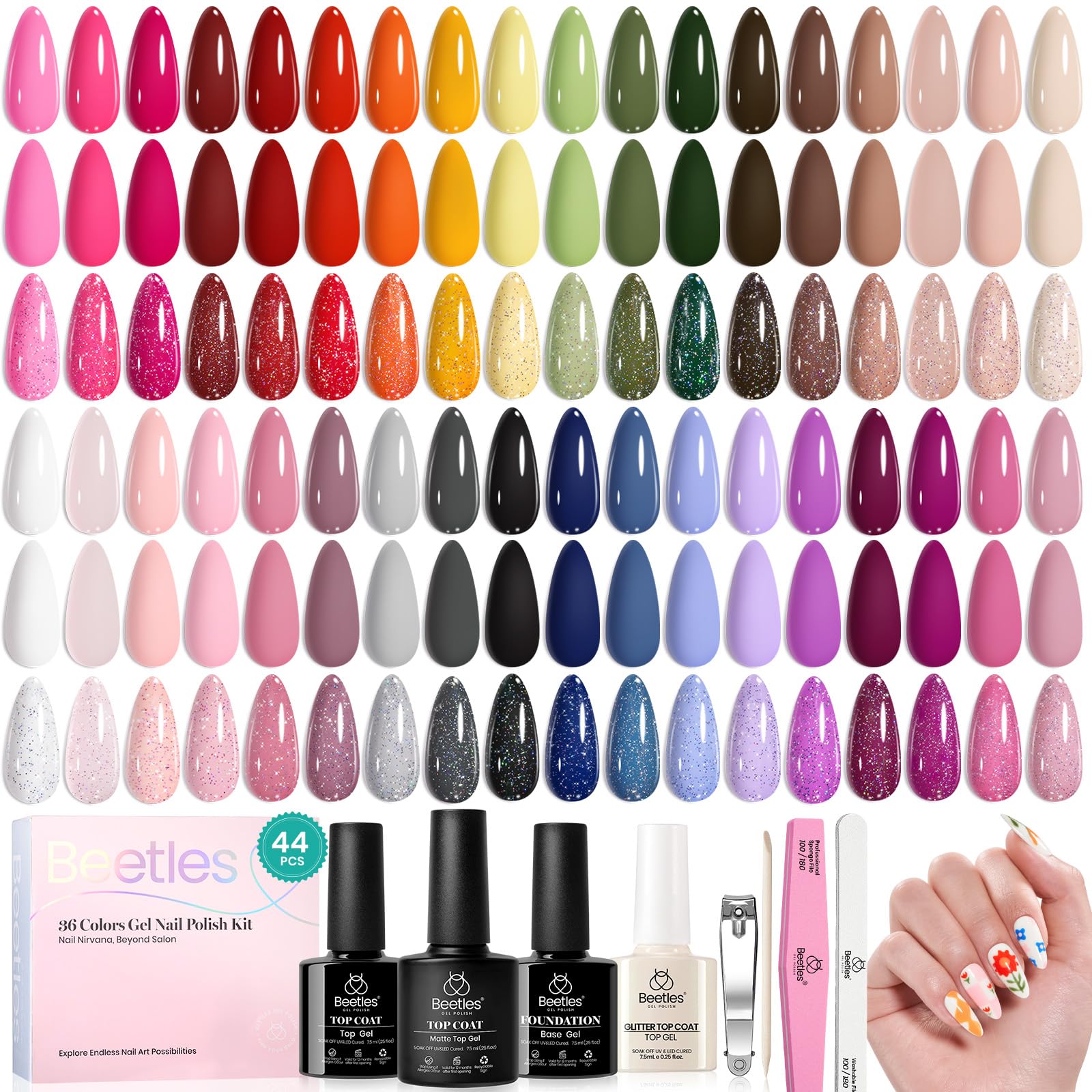 Beetles Colorful Muse 44-piece gel polish set, fall colors