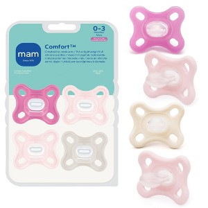 MAM Comfort Pacifiers 0-3m, Girl, 4pk