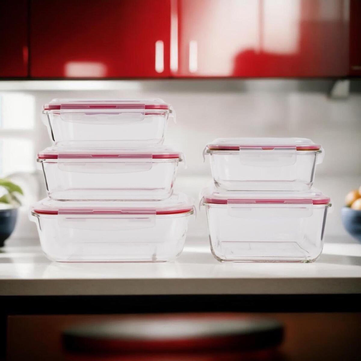 Prep & Savour Damoni Glass Storage Containers, Set of 5