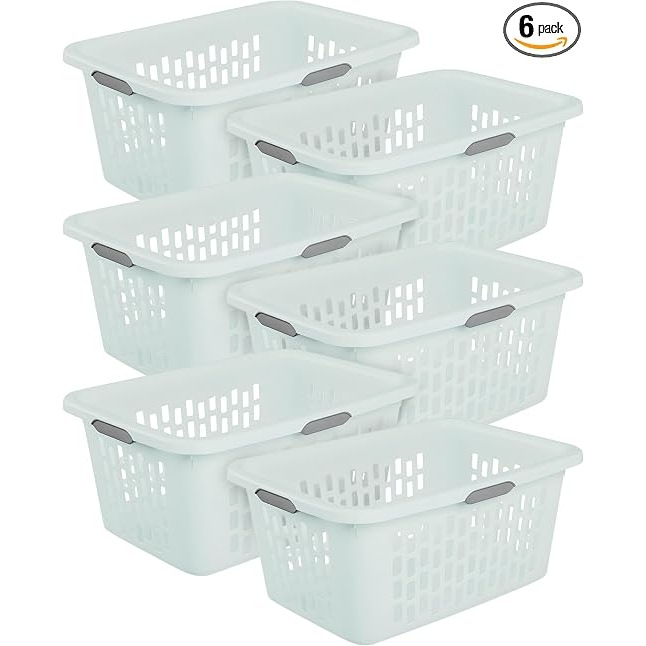 Sterilite Rectangular Two-Bushel Six-Pack
