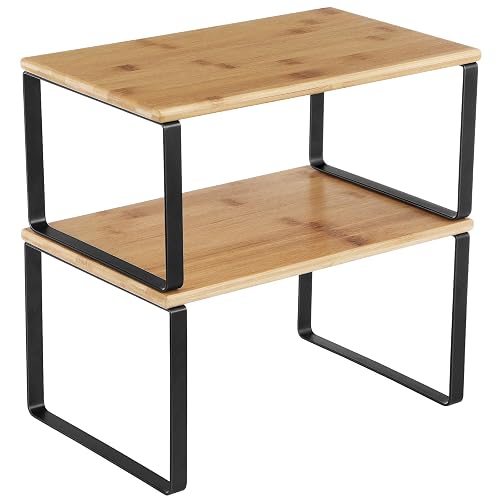 SONGMICS Cabinet Organizer Shelf, Set of 2