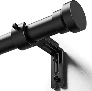 YaFex Adjustable Black Curtain Rod