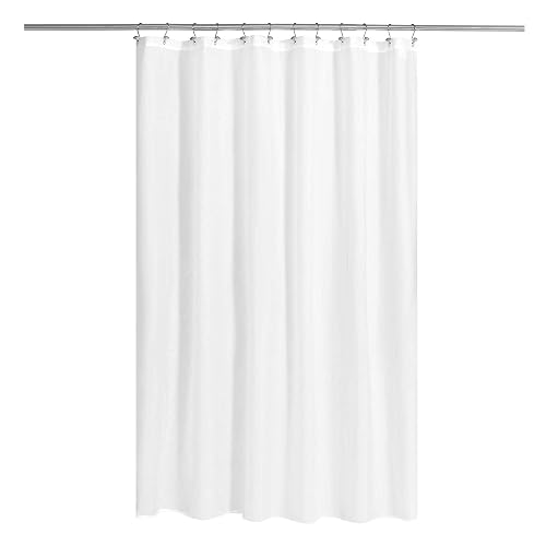 N&Y HOME Fabric Shower Liner with Magnets, White