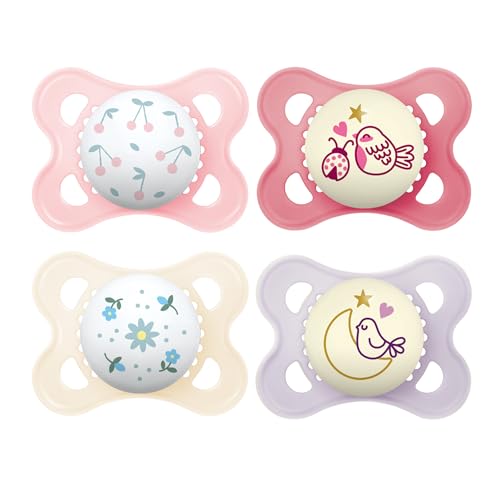 MAM Original Baby Pacifiers 0-6 Months, Glows in the Dark, 4 Count