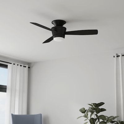 Harbor Breeze Mazon 44" LED Flush Mount Ceiling Fan (Matte Black)