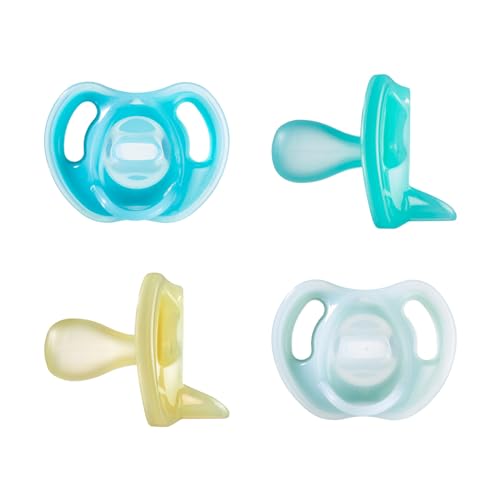 Tommee Tippee Ultra-Light Silicone Pacifier, Symmetrical One-Piece Design, BPA-Free, 6-18 Months, Pack of 4