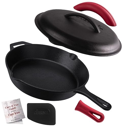 Cuisinel 12 Inch Cast Iron Skillet with Lid