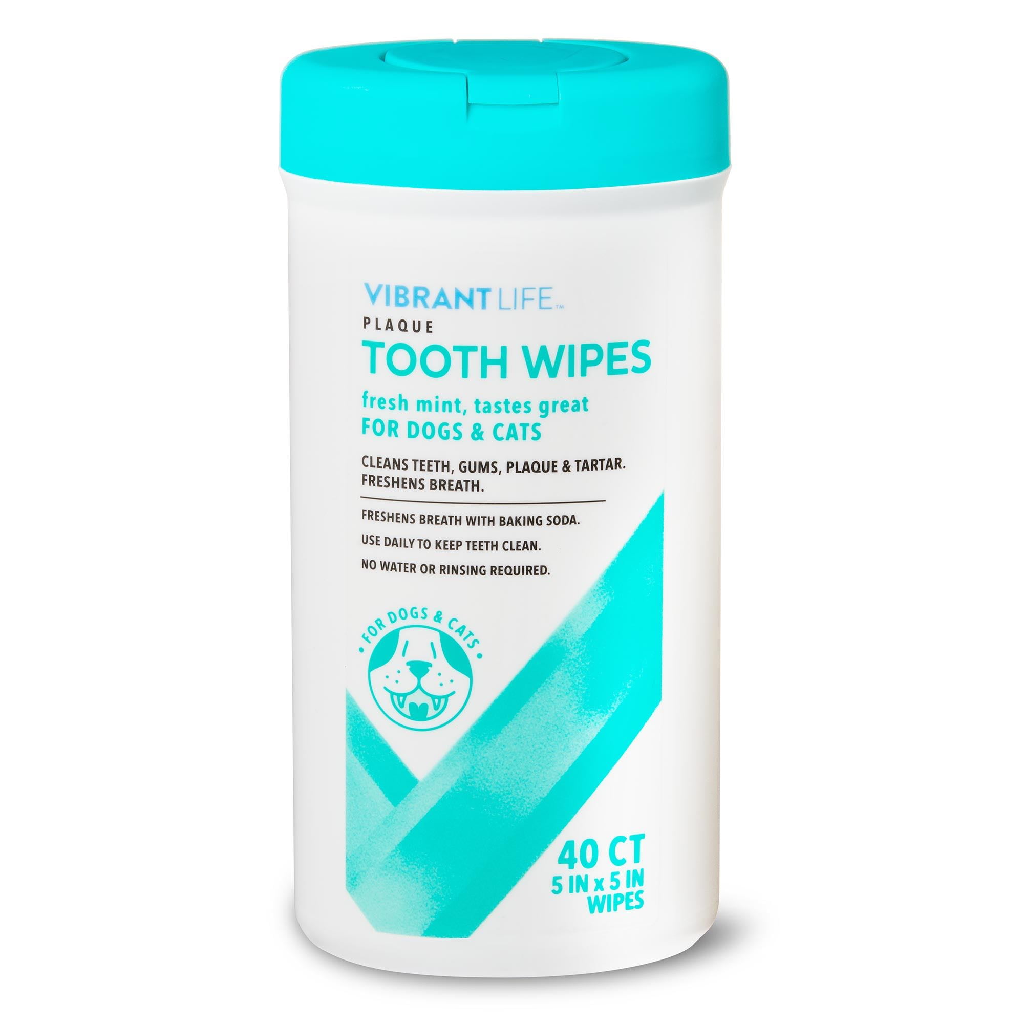 Vibrant Life Soft Mint Plaque Tooth Wipes, 40 Count