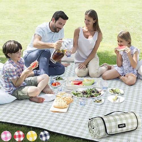 ZAZE Extra Large Waterproof Picnic Blanket, 80 x 80