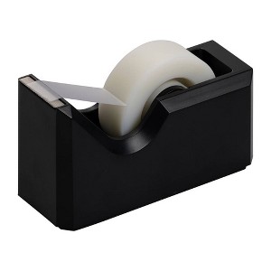 JAM Paper Colorful Desk Tape Dispenser, Black