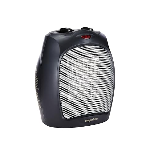 Amazon Basics 1500W Ceramic Indoor Personal Space Heater, Black