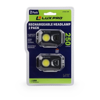LUXPRO Rechargeable Headlamp, 2 Pack
