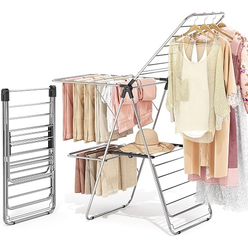 APEXCHASER 4-Wing Stainless Steel Drying Rack