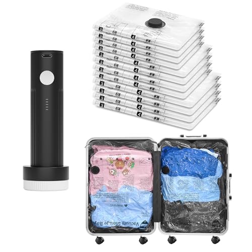 Travel Vacuum Seal Bags with Electric Pump 12-Combo