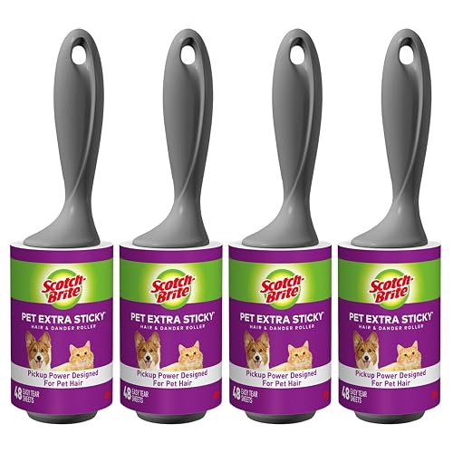 Scotch-Brite Pet Extra Sticky Lint Rollers, 4 Pack