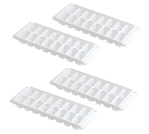 Kitch Easy Release White Ice Cube Trays, 4 Pack