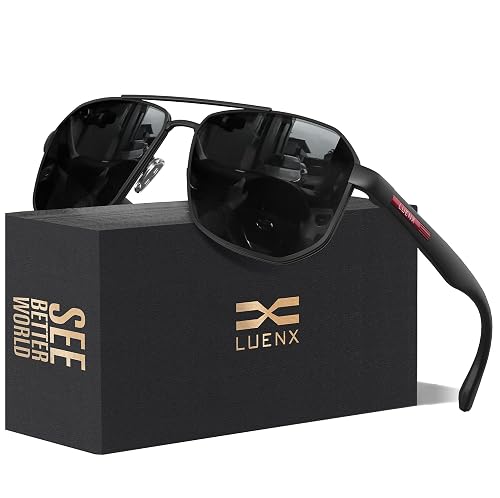 Luenx Aviator Polarized Sunglasses, UV400