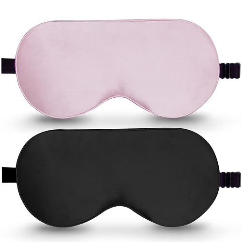 BeeVines Mulberry Silk Sleep Mask, 2 Pack