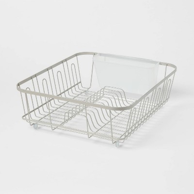 Brightroom Large Steel Dish Drainer, Brushed Nickel
