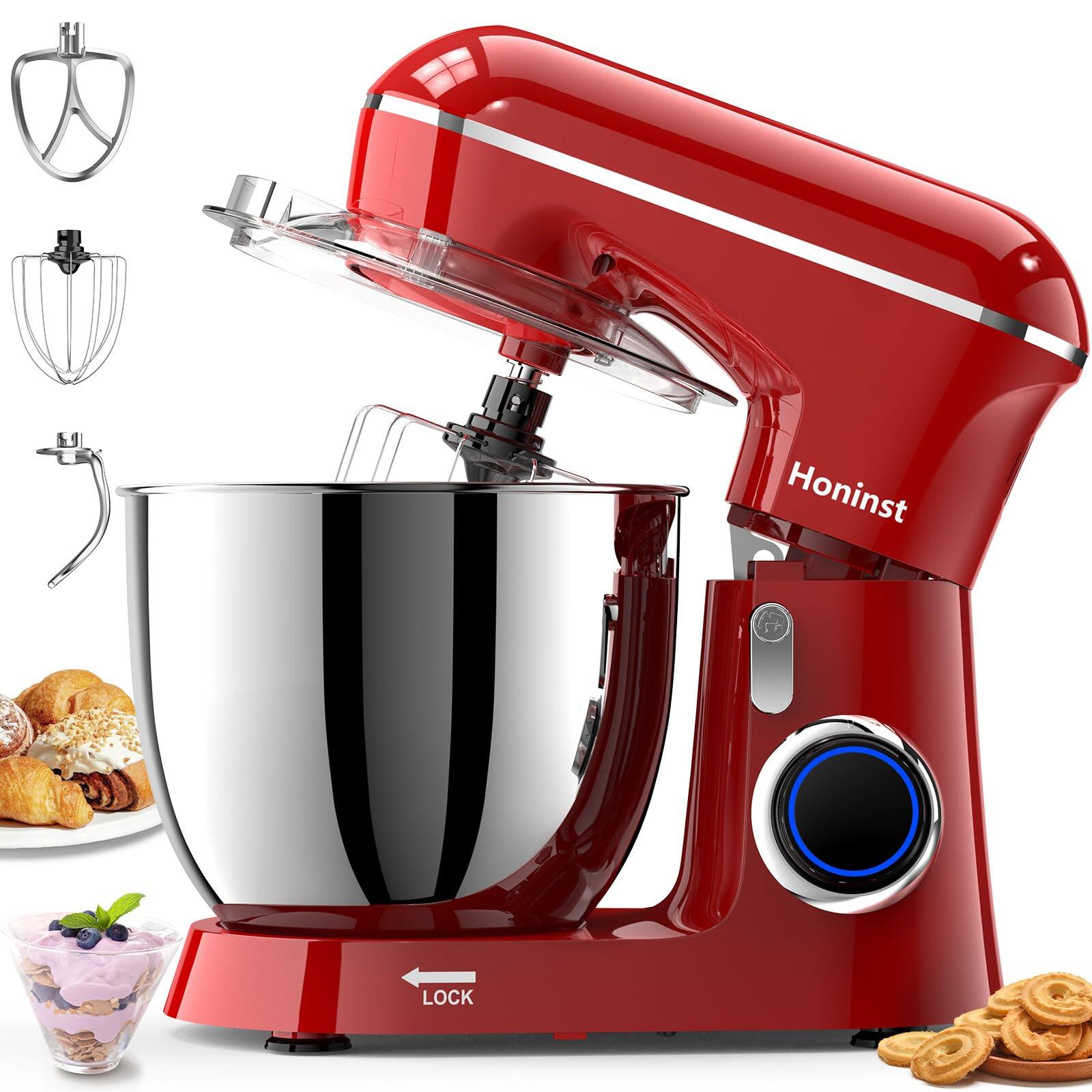 Honinst 6.5-quart 10-speed tilt-head stand mixer