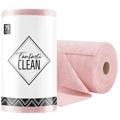 Fantasticlean Microfiber Cloth Roll, 75 Pack
