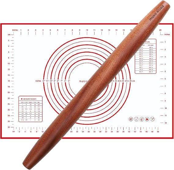 Muso Wood French Pin and Mat Set