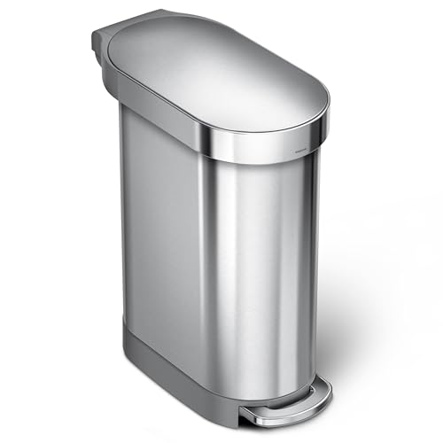 simplehuman 45L Slim Step Kitchen Trash Can