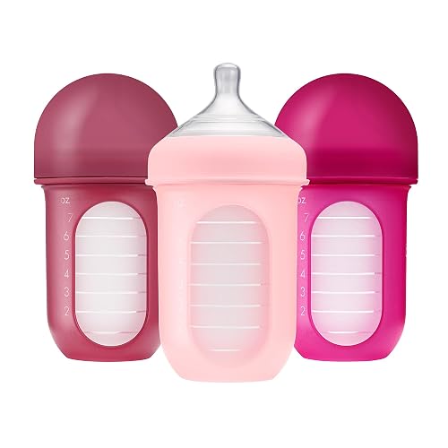 Boon Nursh Silicone Pouch Baby Bottles, 8 oz, 3 Count