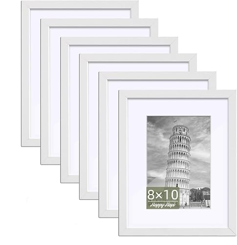 HappyHapi 8x10 Picture Frame Set of 6, White
