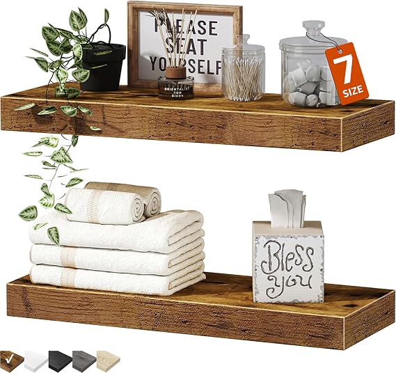 QEEIG Bathroom Floating Shelves, Pair