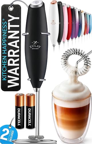 Zulay Kitchen Milk Frother Wand with Batteries
