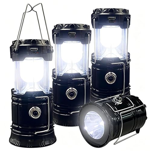 XTAUTO Collapsible Solar LED Lantern 4-Pack